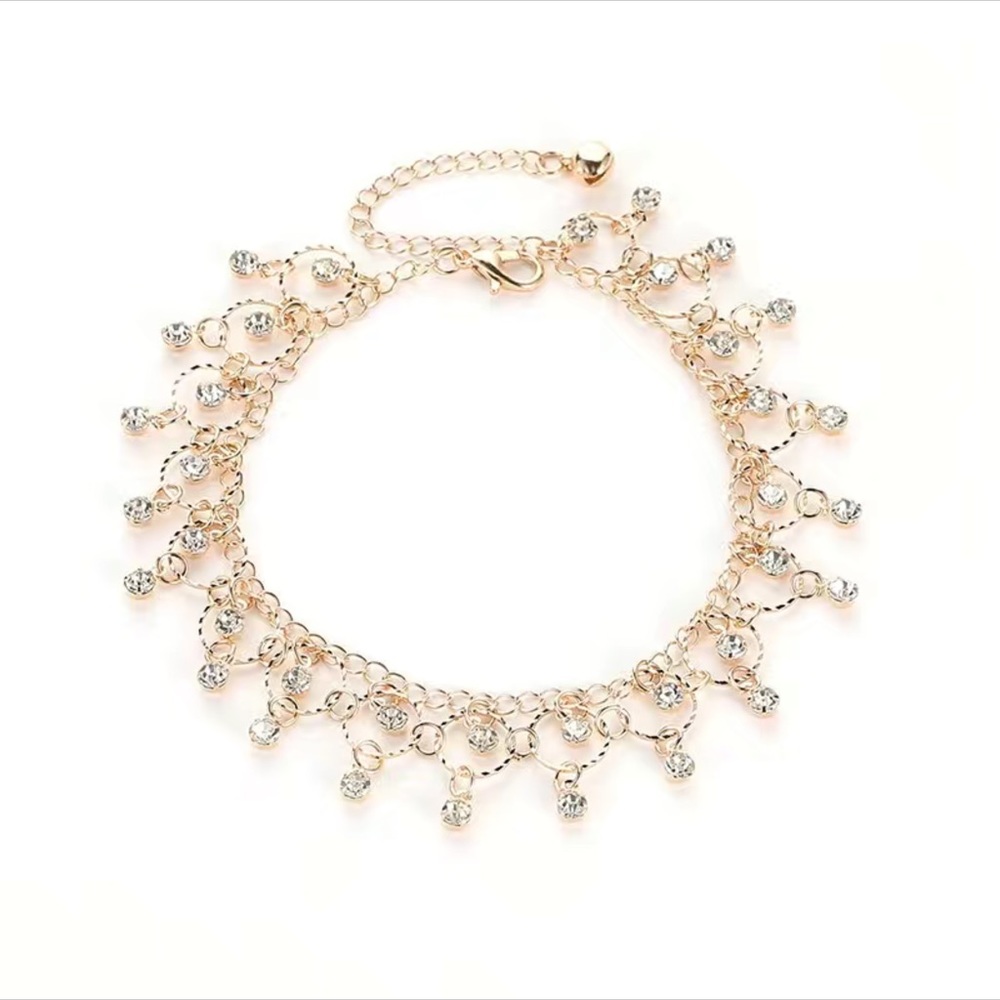 Summer Tassel Anklet Gold 14k plated Bells Ankle Bracelet